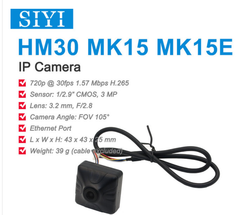 Cámara IP IPCAM Siyi para MK15 y HM30