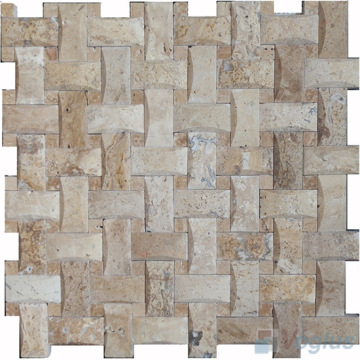Basket Weave Travertine Stone Mosaic
