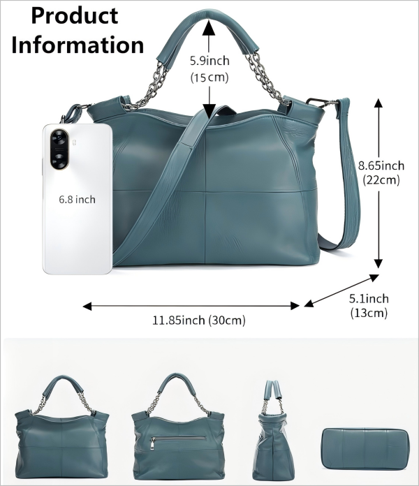 Leather women's chain shoulder bag
