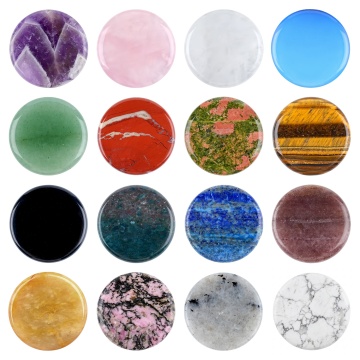 Gemstone Round Shape Slice for Home Decor Ornament Natural Stone 42X48MM Slice for Home Decor Crystal Slice Home Ornament