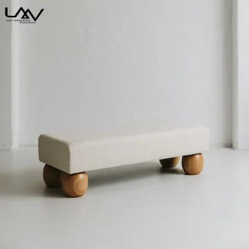 Nordic Style White Fabric Sofa Bench for Bedroom and Living Room