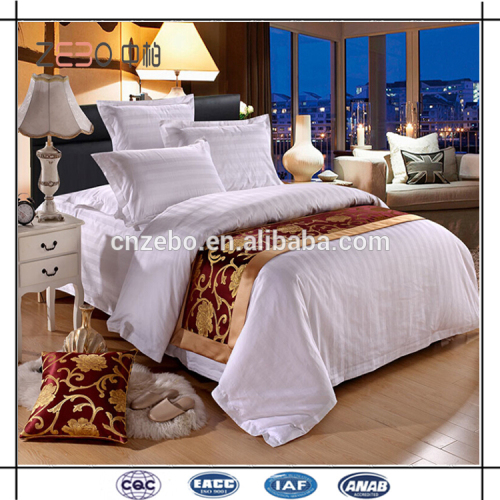 Luxury 400TC Pure Cotton Hotel Bed Sheets Wholesale White Hotel Beddings