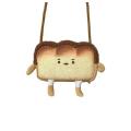 Realistic toast stuffed toy shoulder bag