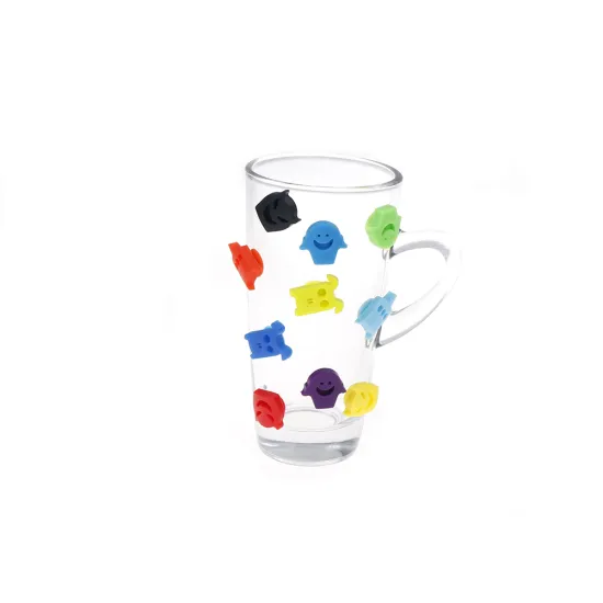 12pcs/set Silicone Suction Cup Glass Wine Label Recognizer Glasses Marker Bottle Logo party Supplies Mobile Phone