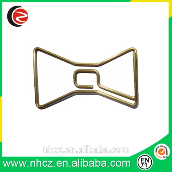 Gold Metal 1.0mm Bowknot Paper Clip,Gold Paper Clip