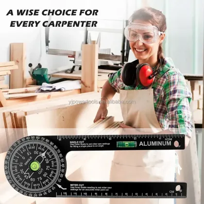 Full-Function Alloy Woodworking Scale Mitre Saw Protractor and Angle Finder Tools