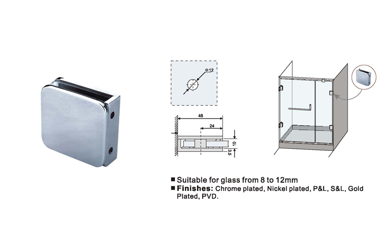 Durable Glass-to-Wall Clamps