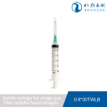 Jeringa estéril desechable de 10 ml con punta recta