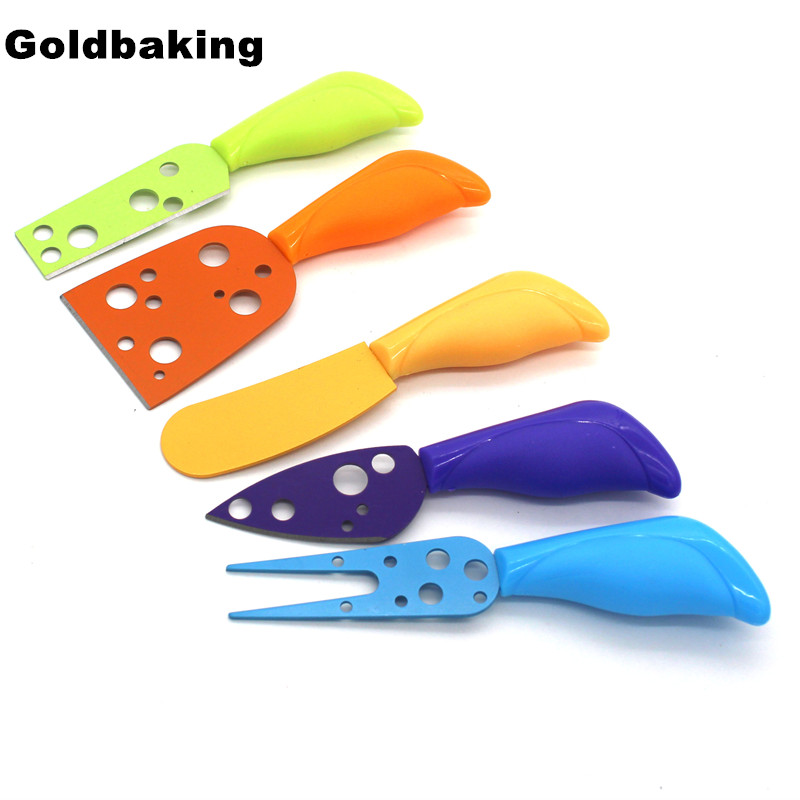 5 Pieces Colorful Cheese Cutter Set Cheese Knives Slicer Butter Spreader Cheese Tools