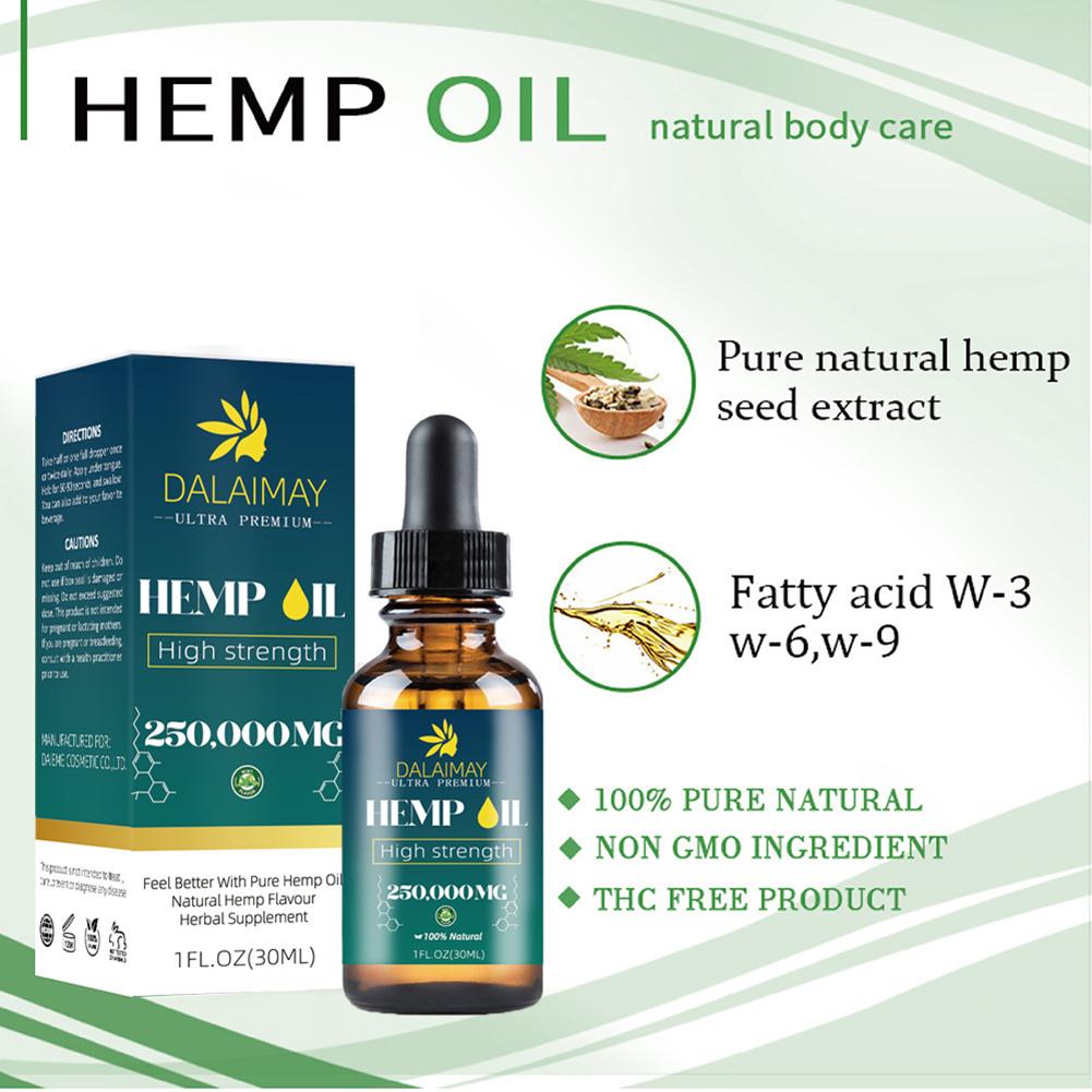 250000mg Organic Hemp Seed Oil Extract For Anxiety & Stress Relief Improve Sleep Soothing Fatigue Hemp Essential Oil Body Care