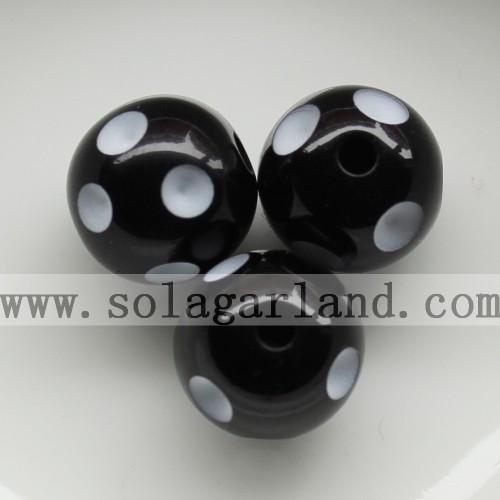 Wholesale 12-24MM Resin Polka Dot Beads Plastic Round Beads