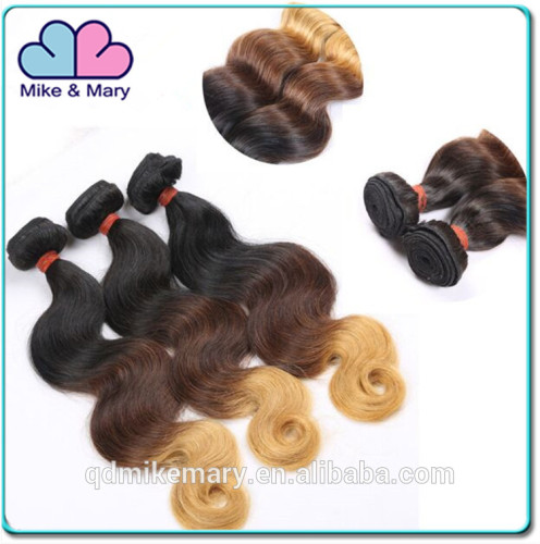 Brazilian Hair Body Wave Ombre Color 1B/6/24 Double Strong Machine Hair Extensions