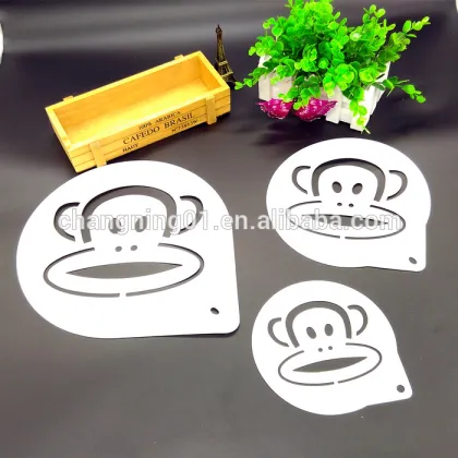 Heart Style Fancy Monkey Cake Spray Mold / Coffee Tiramisu Spray Mold,Cake Stencils