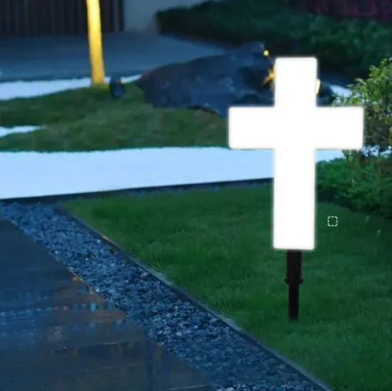 Solar Powered Cross Lawn Lamp