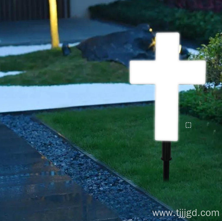 Solar Powered Cross Lawn Lamp