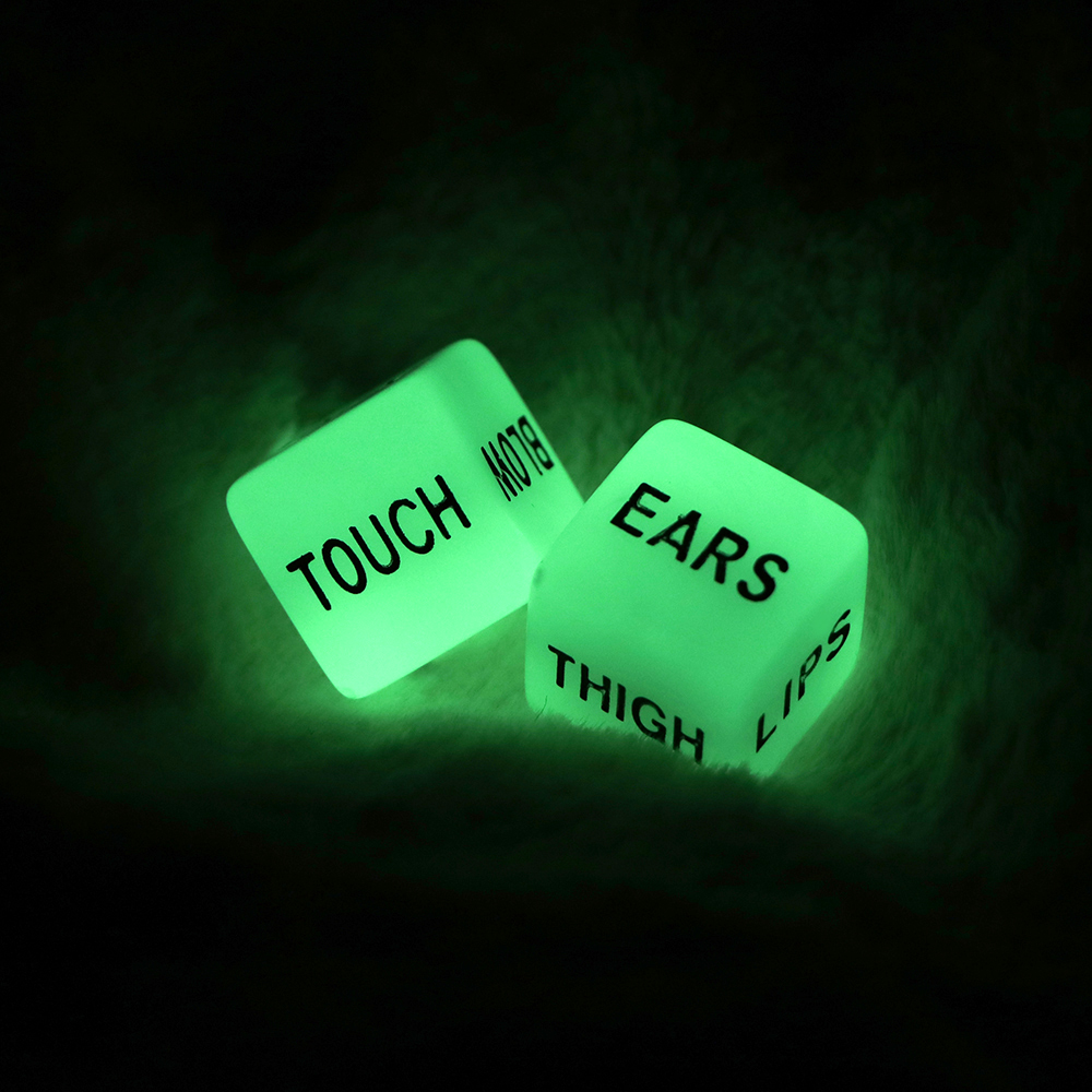 Glow in Dark Love Dice Luminous Gaming Dices Props Toys Adult Toys Lovers Bar Party Pub Drink Prop 2pcs