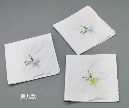 Flower White Handkerchief Embroidery Ladies Lace