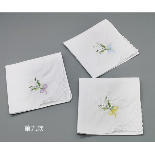 Flower White Handkerchief Embroidery Ladies Lace