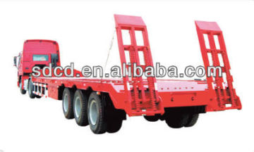 semitrailer use in stevedoring and transporting of 1x40 ft or 1x20 ft or 2x20 ft ISO cargo containers.
