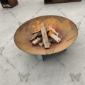 Holzkohle Outdoor Wicker Square Fire Pit Tisch