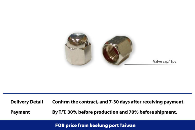 シュレーダーバルブ用のアルミニウムタイヤバルブステムキャップ