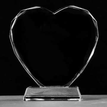High Quality K9 Crystal Heart Shaped Gifts for Laser Engraved Wedding and Valentine's Day Souvenirs