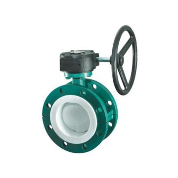 Duplex professionale U Tipo PN25 MATERIALE WCB Operata WCB FKM Fluoro Flisca a doppia flangia Valvola a farfalla con ingranaggio a vite senza fine: soluzioni di valvola di alta qualità