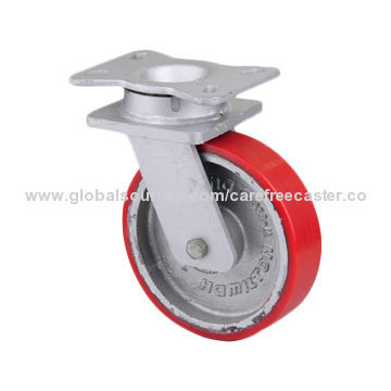 Smooth Red PU Heavy Duty Caster