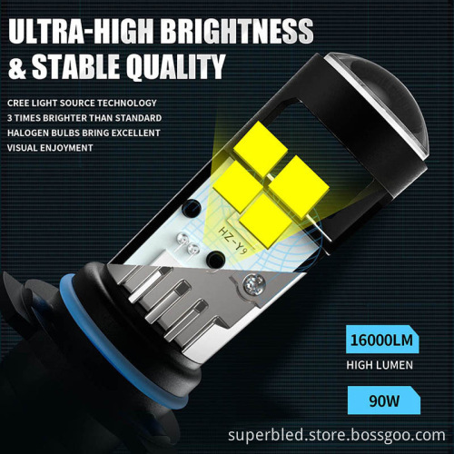 Y9 Car Lamp Bulb Laser Headlight 9005 9006 H11 Bi-LED Projector Headlight H7 LED Light