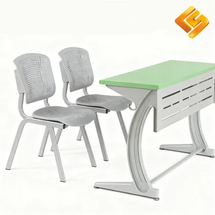 Heavy-Duty Classroom Desk with Wooden Seating Solution