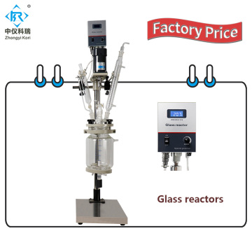 Réacteur chimique en verre 1l 5l 10l 50l 100l