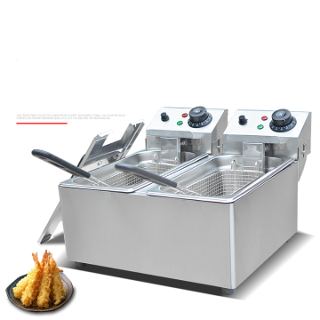 Electric Commercial Double Oil Cylinder Stainless Steel French Fries Frying Machine