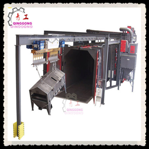 Continuous Hanging Overhead Rail Travel Metal Shot Blasting Machinery