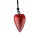 Red Jasper 25x40mm Love Heart Pendant Necklace Adjustable Rope Chain