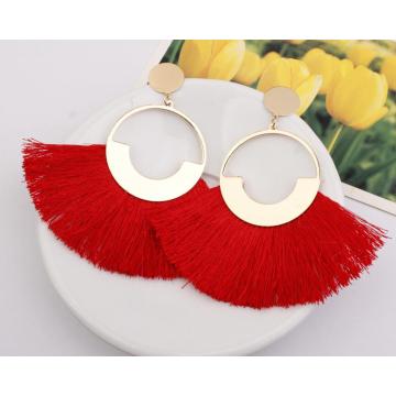 Colorful Bohemian circle Tassel Earrings Bohemian Earrings Fashion flower V-shaped long for women and girls