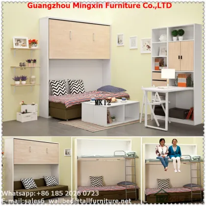 Trade Assurance bunk bed wood bunk bed with desk hidden bed frame