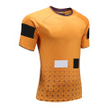 Masculino Dry Fit Rugby Wear Camiseta ouro