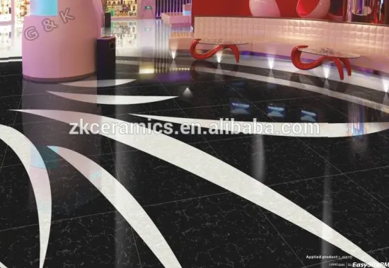 Pilates Full Polished Supper Glossy Black And Orange Garage Floor Tiles