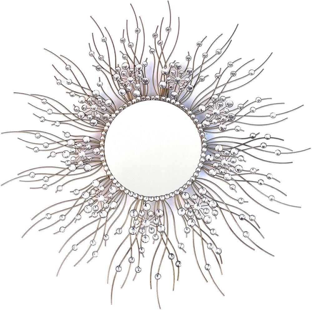 Espelho decorativo de metal starburst
