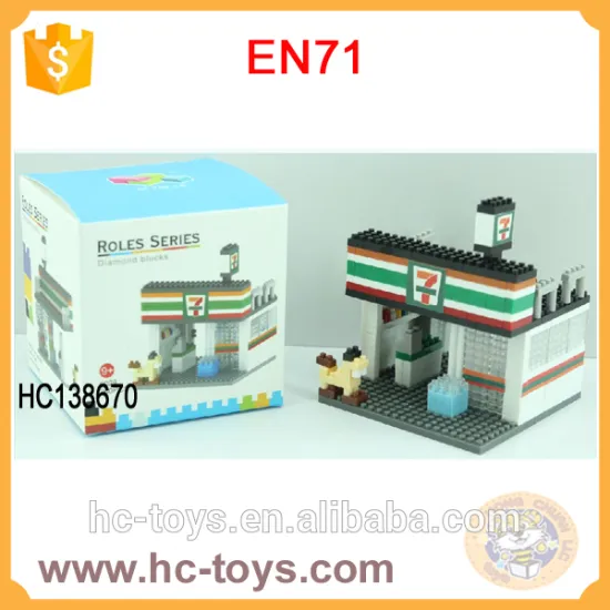 HOT, mini building blocks, educational model toy, 7-11, McDonald, Pizza Hut, Starbucks, cheap diamond blocks for kid