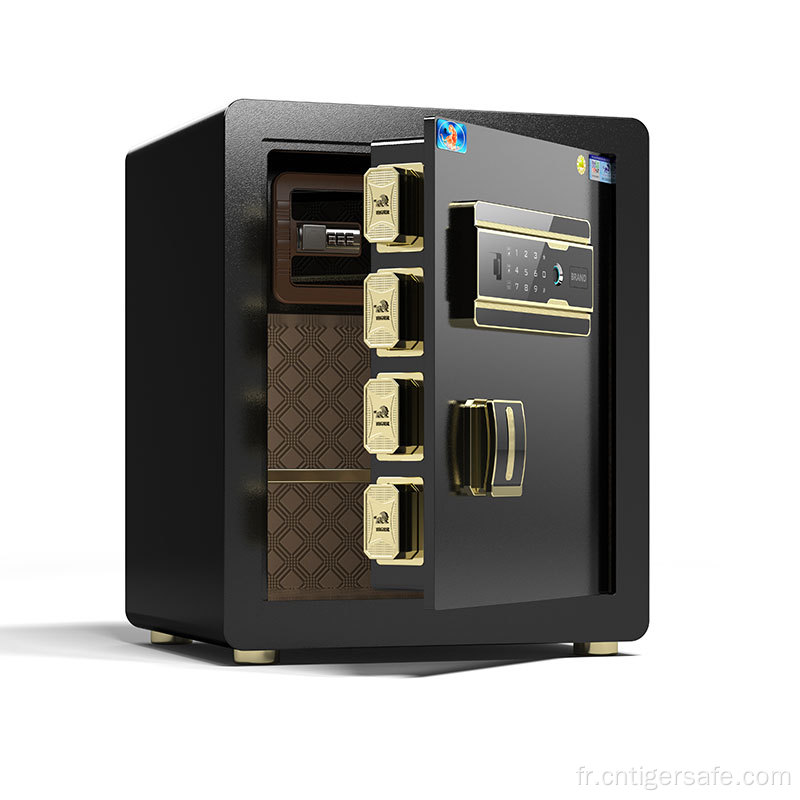 Tiger Safes Série classique-noir 45 cm verrous d'empreintes digitales