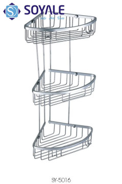 Stainless Steel Three Soap Basket Shelf with Polish Finishing Sy-5016
