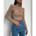 Women`s Turtleneck Tunic Crop Pullovers top