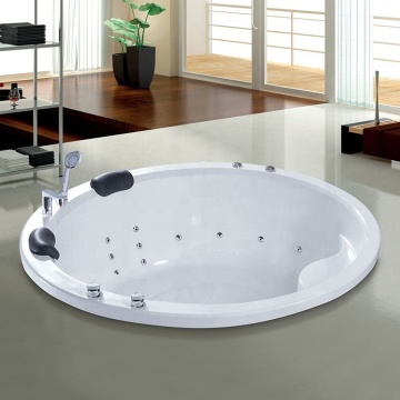 Pure Acrylic Indoor Floor-Mounted Solid Wood Skirt Bathtub for Bathroom
