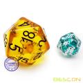 Bescon Amber Jumbo D20 38MM, Tamaño grande 20 lados Dados, Cubo grande de 20 caras 1.5 pulgadas