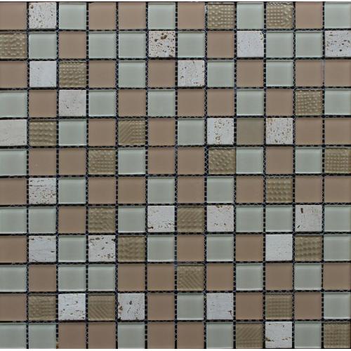 Gập ghềnh màu hỗn hợp tường ốp Mosaic thủy tinh