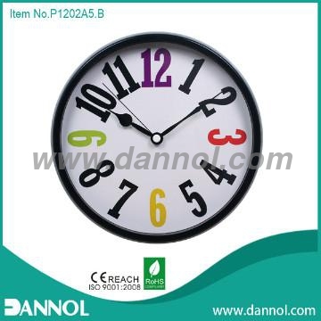 2013 New Home Decoration Modern 12\" Round Quartz Plastic Wall Clock