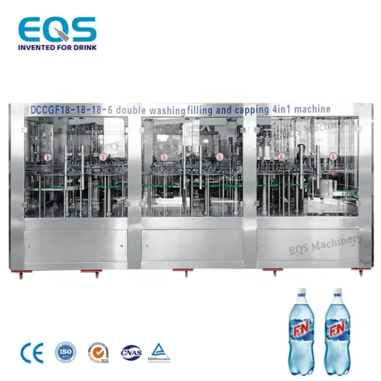 Automatic 4-in-1 Carbonated Soft Drink Production Machine - Carbonated Water Bottling Plant