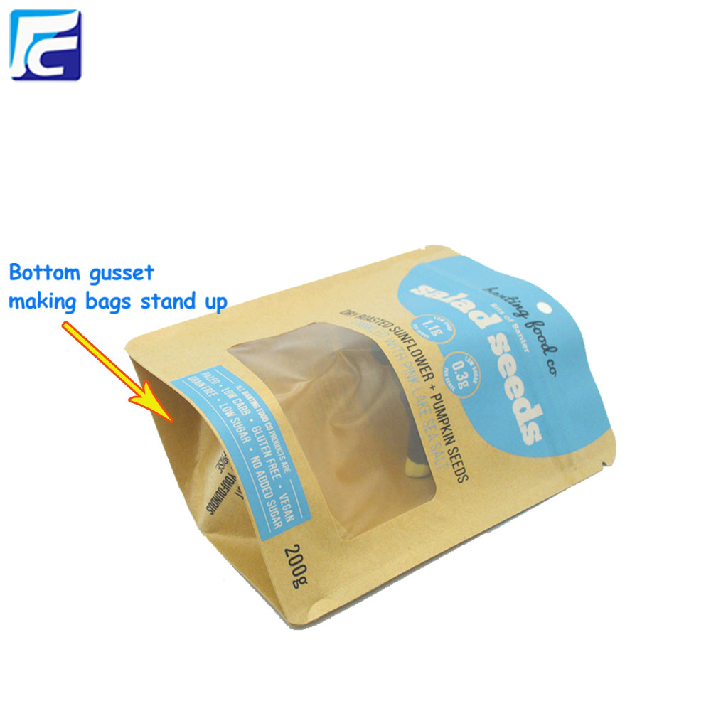 Venta al por mayor Kraft Paper Spice Packaging Stand Up Pouch