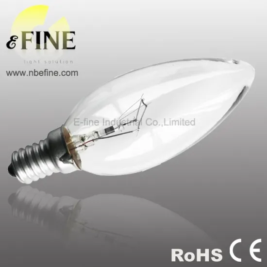 candle C35 E14 clear incandescent bulb 25W 40W 60W